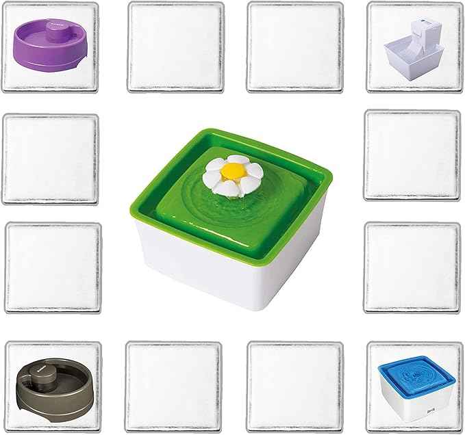 Filter Replacement Compatible with Catit mini Flower Fountain 44005 96411 Zeus Mini Water Fountain Aqua Cube Falls Petsafe Current Pet Fountain 2.65 x 2.65 inches, 12pack