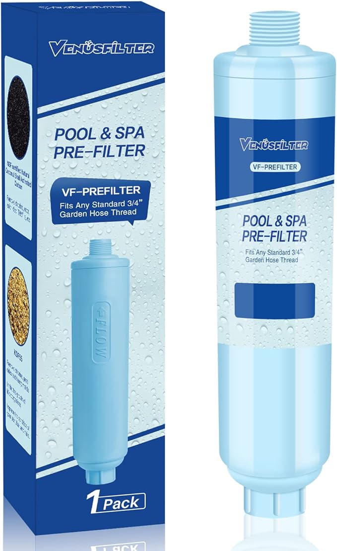 Garden Hose Filter for Filling Hot Tub, Pool, Spa, Greatly Reduces Sediment, Chlorine, Heavy Metals and Odors, Standard 3/4