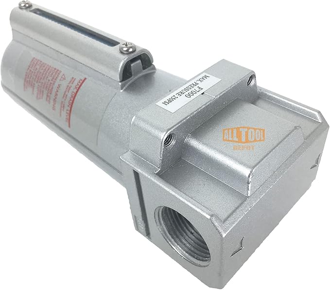 3/4" NPT HEAVY DUTY Industrial Grade Particulate Filter/Water Trap For Air Compressor Compressed Air Lines, 5u With Metal Bowl (MANUAL DRAIN) - AquaVibe