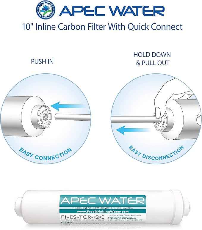 High Capacity Pre-Filter Set for Essence Series Reverse Osmosis Water Filter System (1 Count) and Inline Carbon Filter with Quick Connect