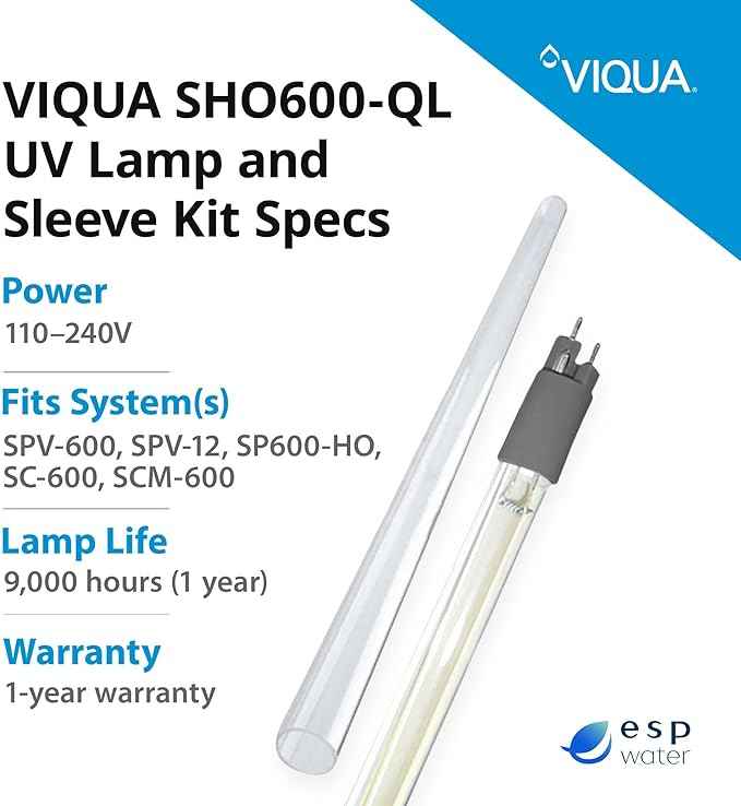 Viqua SHO600-QL UV Lamp and Quartz Sleeve Combo Kit for SPV-12 SPV-600, SP600-HO, SC/SCM-600 Models