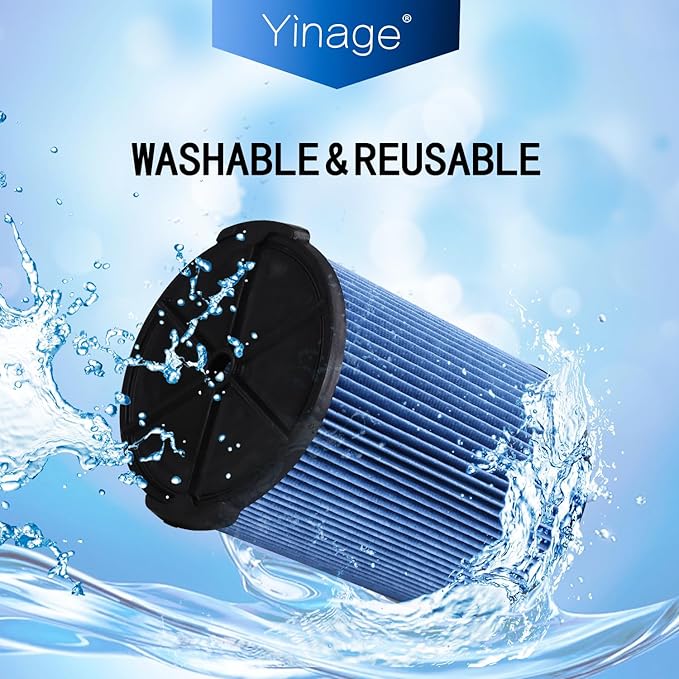 VF5000 Filter Compatible for Shop Vac 6-20 Gallon Wet Dry Vacuum Cleaner, Fits WD1450 WD0970 WD1270 WD09700 WD06700 WD1680 WD1851 WD1956 WD0970M0 WD0970EX0 2pcs - AquaVibe