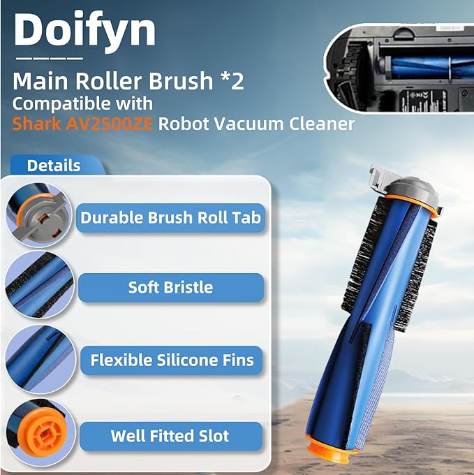 Replacement Parts Main Brush Compatible with Shark AI AV2511AE AV2501S AV2501AE RV2502AE RV2410WD RV2520AOUS AV2510AOUS RV2610WA RV2610WD RV2620WD Robot Vacuum Cleaner - AquaVibe
