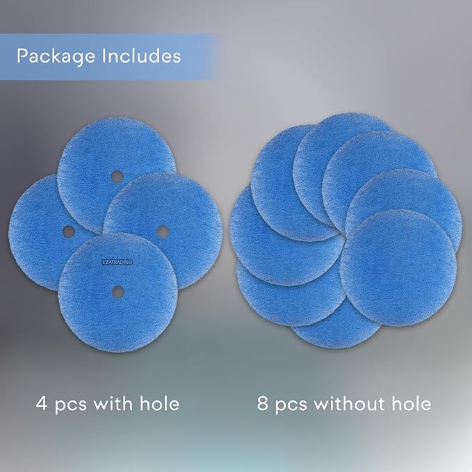 12 Pack RV Air Conditioner Filter - RV 5.25" Round Air Duct AC Filter MERV 8 Replacement for AC Vent (8 pcs without hole + 4 pcs with hole) - AquaVibe