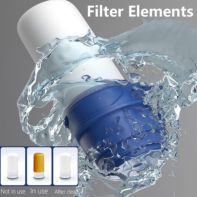 Buyusus Water Filter, Buyusus Water Purifier for Tap Water Fit Any Faucet, Dual-Mode Lead & Chlorine Remover, Universal Hose Adapter, Fits Any Tap for Kitchen Bathroom (3 pcs)
