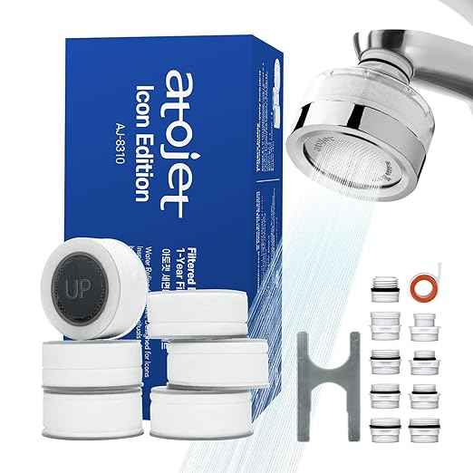 Cleansing Washbasin Faucet Filter Inspired by Korea's Beauty Culture - Pure Carbon Filters for Bathroom & Kitchen Water (1 Year Supply) – Compatible with AJ8310C (AJ8310C-SET-1YR) - AquaVibe