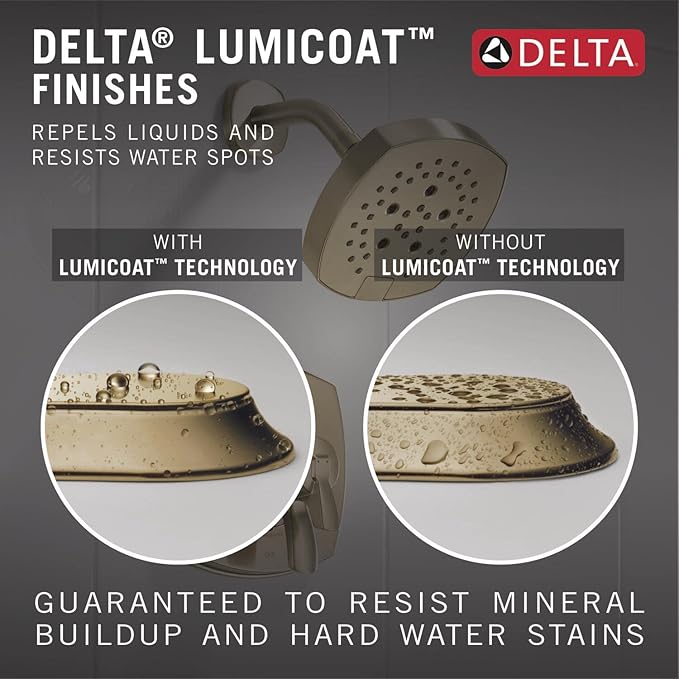 Delta Faucet 5-Spray In2ition 2-in-1 Dual Hand Held Shower Head with Hose, H2Okinetic Handheld Shower Head with Magnetic Docking, Gold Handheld Shower Heads, Lumicoat Champagne Bronze 58620-CZ-PR25-PK