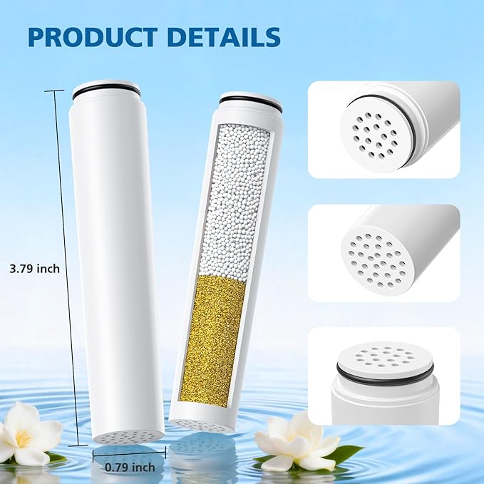 Upgraded Shower Filter Compatible with Cobbe Handheld Shower Head for Longer Filtration Duration, High Efficiency Replacement Water Filter for Hard Water Softening Chlorine Harmful Substance, 4 Pack