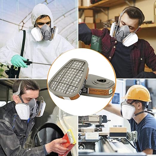6001 Activated Carbon Filter Cartridges Replacement for Gas Respirator, Filter Cartridges Suitable for 6100/6200/7501/7502/6502/6800 20PCS(10Pack)