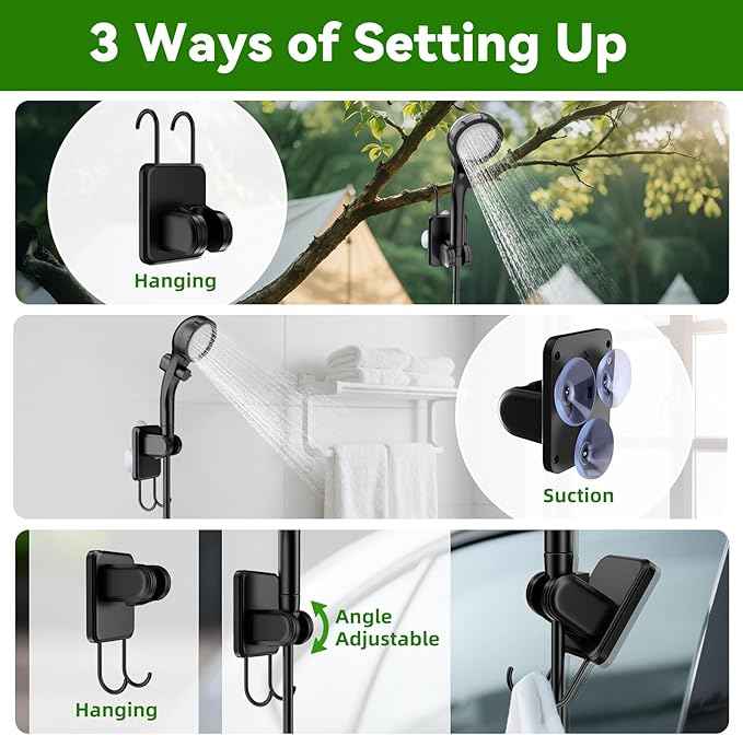 InkTrail Portable Camping Shower with Heater, Long-Lasting 6000mAh Rechargeable Camping Shower with Sprayer Head,4 Spray Modes,IPX7 Waterproof Outdoor Camp Pump for Hiking, Travel, Car, Pet