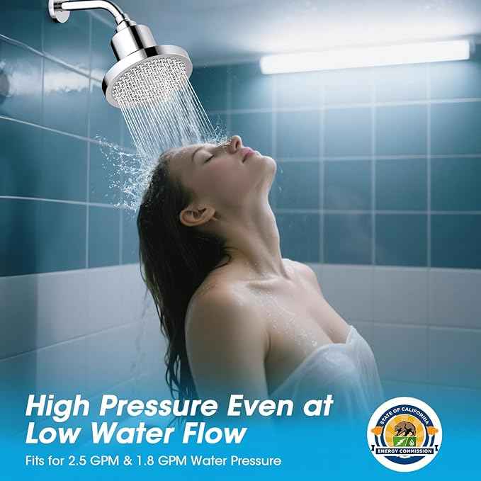FASDUNT Filtered Shower Head, Anti-Clog High Pressure Shower Heads with 20-Stage Filter for Softening Hard Water to Improve Hair and Skin Problems