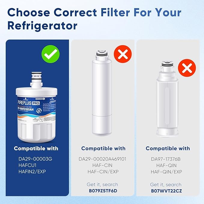PUREPLUS PRO NSF/ANSI 53&42 Certified Refrigerator Water Filter Replacement for LG LT500P, ADQ72910901, GEN11042FR-08, Kenmore 9890, 469890, HDX FML-1, ADQ72910907 Refrigerator Water Filter, 1Pack