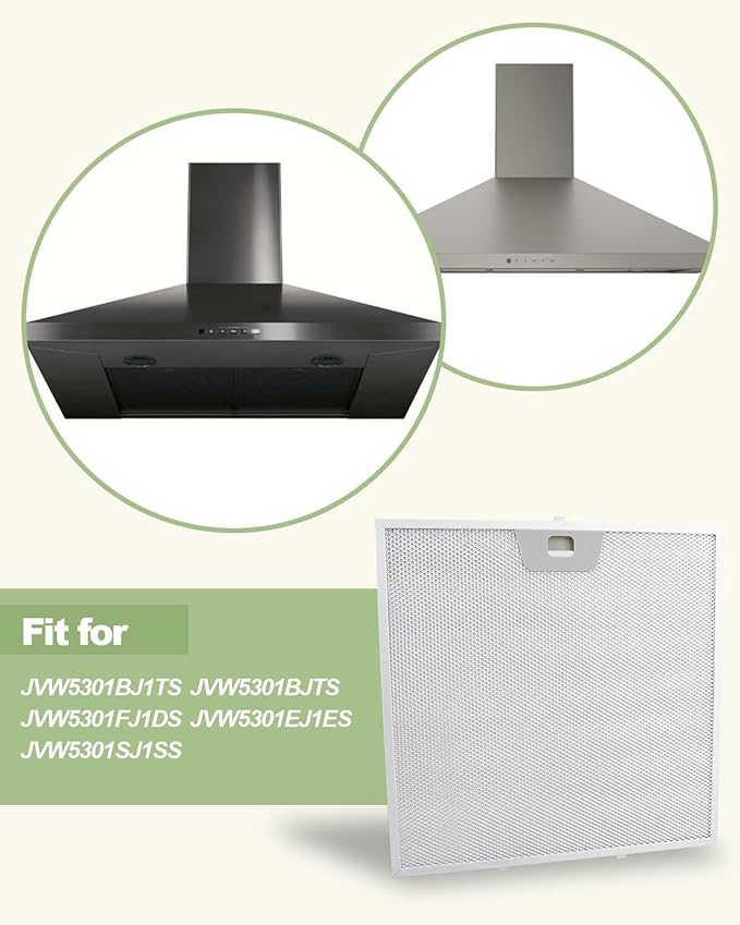 2PCS Range Hood Grease Filter, Fit for GE JVW5301BJ1TS JVW5301BJTS JVW5301EJ1ES JVW5301FJ1DS JVW5301SJ1SS Range Hood, 30" Wall-Mount Pyramid Chimney Hood Replace WB02X24872 - AquaVibe