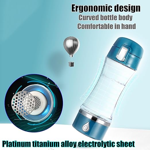 Electrolyzed Water Machine for Home Office Travel,Portable Rechargeable Hydrogen Water Generator,Alkaline Ionizer Generator,Blue