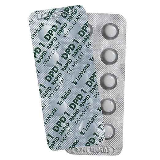 LaMotte 6999A Visual Grade TesTabs, Chlorine DPD #1 RAPID, 100 ct.