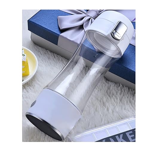 Portable Hydrogen-Rich Water Cup, Anti-Oxidation and Anti-Aging USB Rechargeable ion Water Generator, for Home Travel (700-900ppb/400ml)(Color:White)