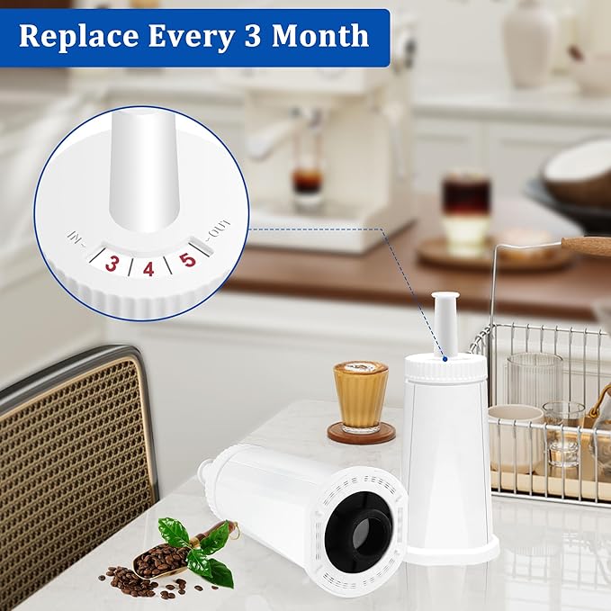 TOMOON Water Filter Replacement for Breville Espresso Machines Barista Touch BES880, Barista Pro BES878,Oracle Touch BES990,Oracle BES980,Dual Boiler BES920 Bambino ClaroSwiss Sage,4 Pack