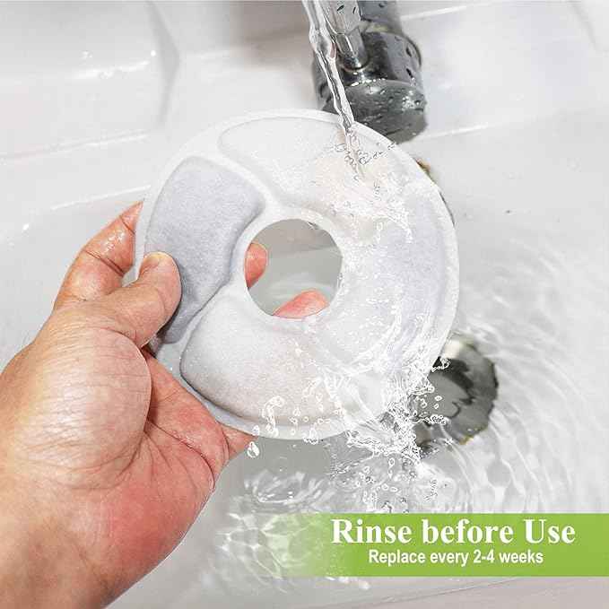 Cat Water Fountain Filters, 5 inch, Dog Fountain Activated Carbon Filters Replacement, Compatible with Cats and Dogs Automatic Water Dispenser (10Pcs)
