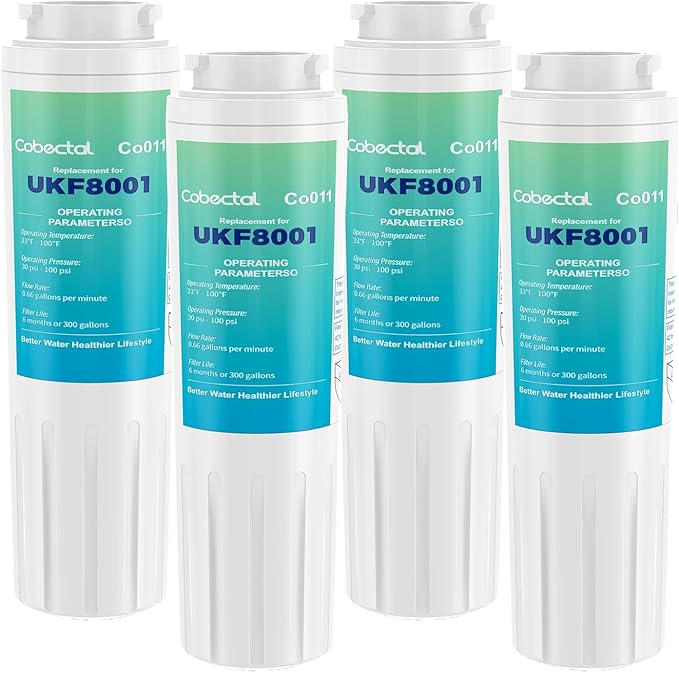 UKF8001 Water Filter Compatible with mayt*ag UKF8001, UKF8001AXX, UKF8001P, Replacement for whirlpool 4396395,469006,EDR4RXD1,Fit for Filter 4, RFC0900A, UKF8001AXX-200, 469006,4pack,by Cobectal - AquaVibe