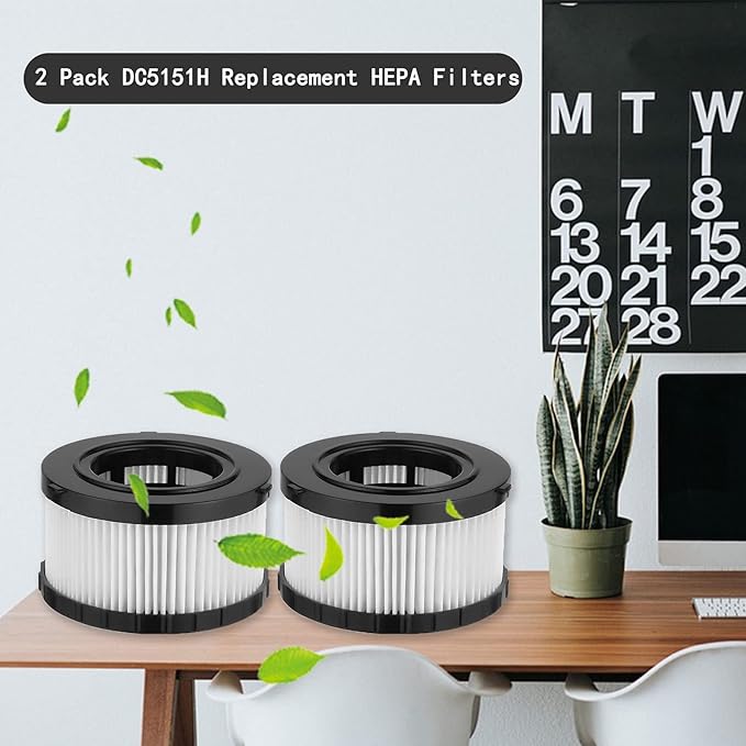 4 Pack DC5151H HEPA Filter Replacement Fit for DEWALT DC5151H DC515 DCV517 Wet Dry Vacuum