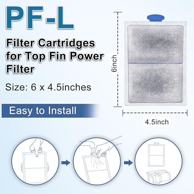 driamor 24 Pack PF-L Fish Tank Filter Cartridges Compatible with PF20, PF30, PF40 and PF75 Power Filters, Aquarium Large Carbon Filters Cartridge Replacement