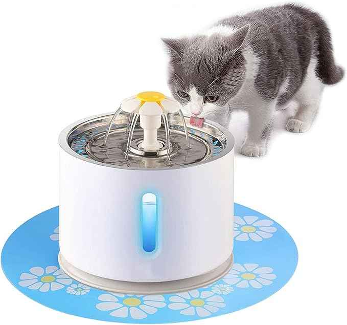 Cat Water Fountain Filters 16 Pack,50% More Activated Carbon, Genuine Cat Flower Fountain Replacement Filters for Pet Dog Drinking Water Dispenser Triple Filtration (Not for Catit)