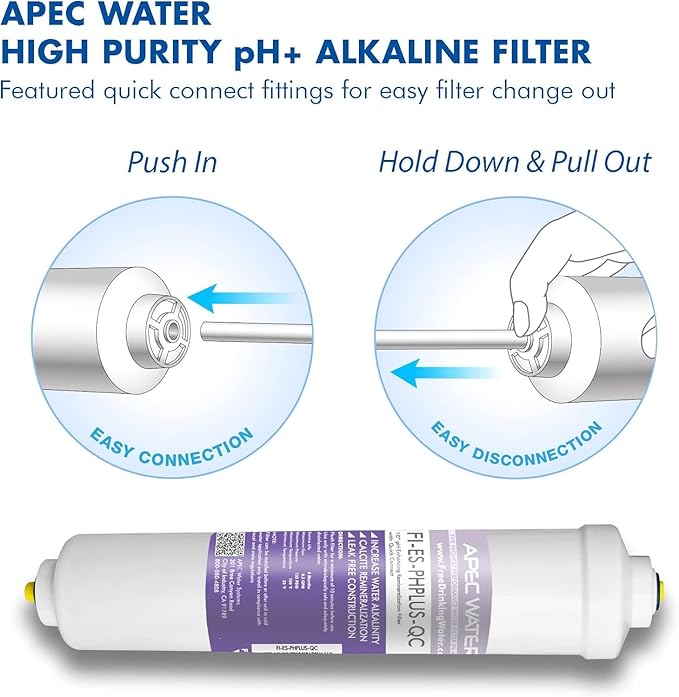 APEC Water Systems FILTER-T1Y-ESPH High Capacity 1 Year Replacement Filter Set For Essence Series Alkaline Reverse Osmosis Water Filter System Stage 1-3&6