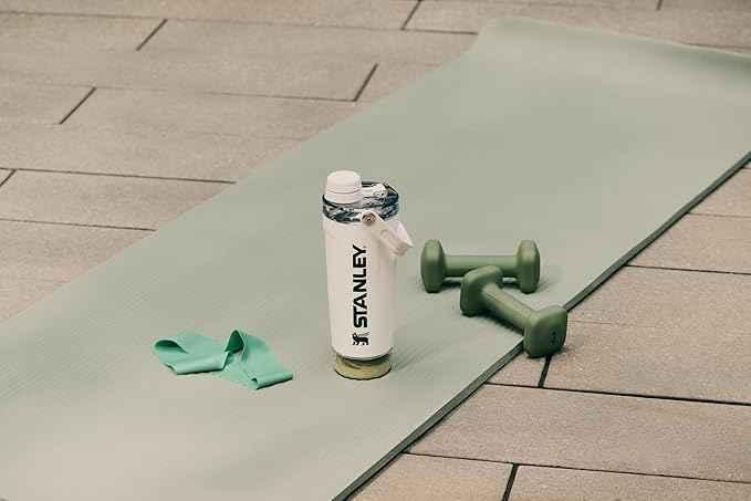 STANLEY Vitalize Shaker Bottle 20 oz | Leakproof Insulated Stainless Steel Shaker Cup | Base Storage and Twist On Fast Flow Lid | Protein Shakes and Pre Workout Powder | BPA-Free | Toast