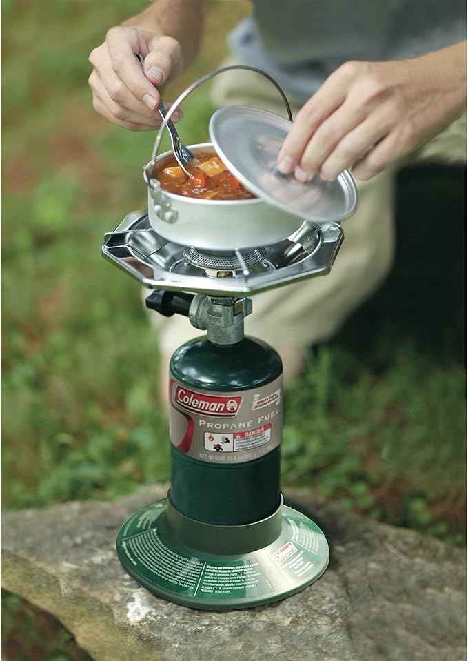 Coleman BottleTop Propane Stove with Adjustable Burner, Portable Camping/Backpacking Cooker with 7650 BTUs of Power for Camping, Tailgating, Grilling, & More