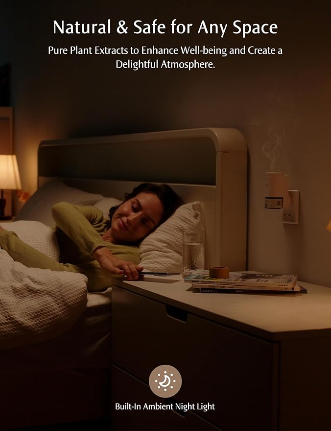 SF101S Smart Wi-Fi Waterless Ultrasonic Essential Oil Diffuser–100% Plant-Based,120-Day Natural Air Freshener & Aromatherapy Scent Diffuser Covers 100㎡ for Home,Hotel-Blue Gum Eucalyptus
