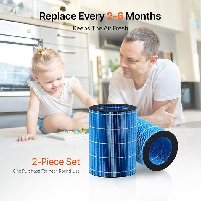 VEVOR Evaporative Humidifier Replacement Filter, 2-Pack, Compatible 5L(1.32G) Model BZT-234 Evaporative Humidifier, Easy to Install for Prolong Filter Life - AquaVibe