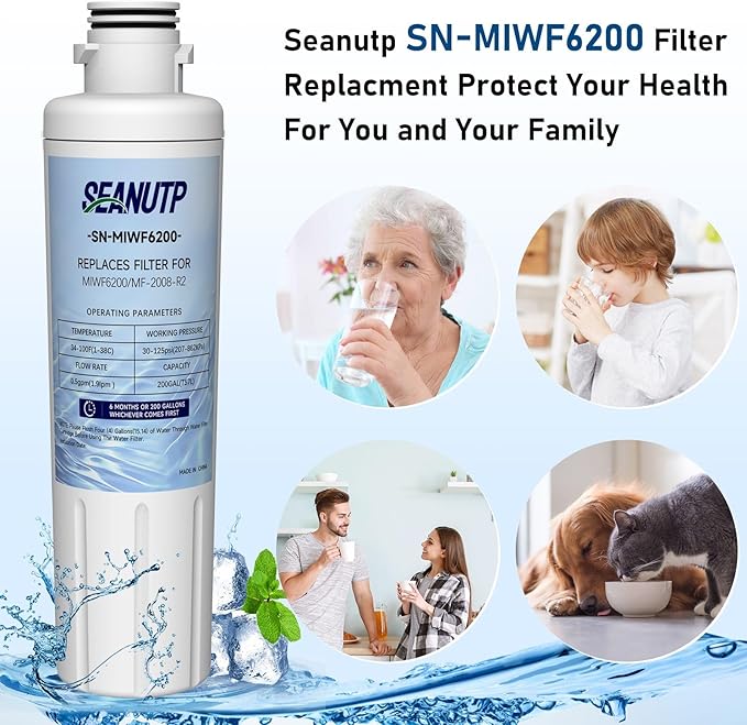 MIWF6200 Filter Replacement for Midea® MIWF6200 MF-2008-R2, Midea® MRQ22D7AST MRS26D5AST MRS26D7AST (2 Pack)