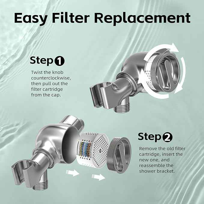 High Pressure Filtered Shower Head with Handheld, 9 Spray Modes 4.7" Shower Head, 59" long hose, 10 Layers Filter for Hard Water, Remove Chlorine, Adjustable Bracket, Chrome
