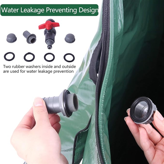 Outvita 100 Gallon Collapsible Rain Barrel, Rainwater Collection System, Portable Foldable Garden Water Storage Tank, Water Catcher with Filter Overflow Kit Faucet Green