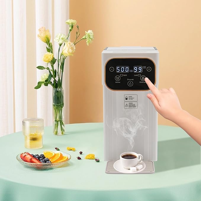 Instant Hot Water Dispenser with Filter, 1500W Countertop Water Filter System, Water Dispenser with 12 Temperatures & 8 Volume Settings & Safety Lock for Home, Dormitory, Coffee Shop, Tea House, Etc