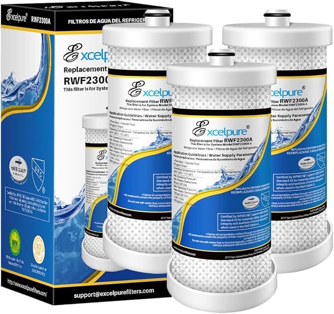EXCELPURE RWF2300A Refrigerator water filter Replacement For Frigidaire PureSource WF1CB,WFCB, RG100, NGRG2000, WF284, Kenmore 9910, 469906, 469910,3PACK