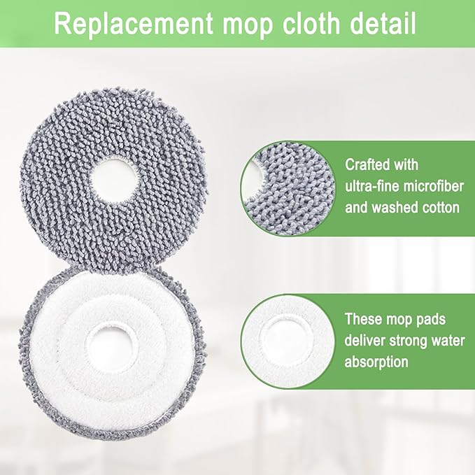 Replacement Parts Accessories Kit for iRobot Roomba Plus 505 Combo 405 Combo Robot Vacuum Cleaner, 2 Roller Brush, 6 Mop Pads, 6 Filters, 8 Side Brush, 8 Vacuum Bags - AquaVibe