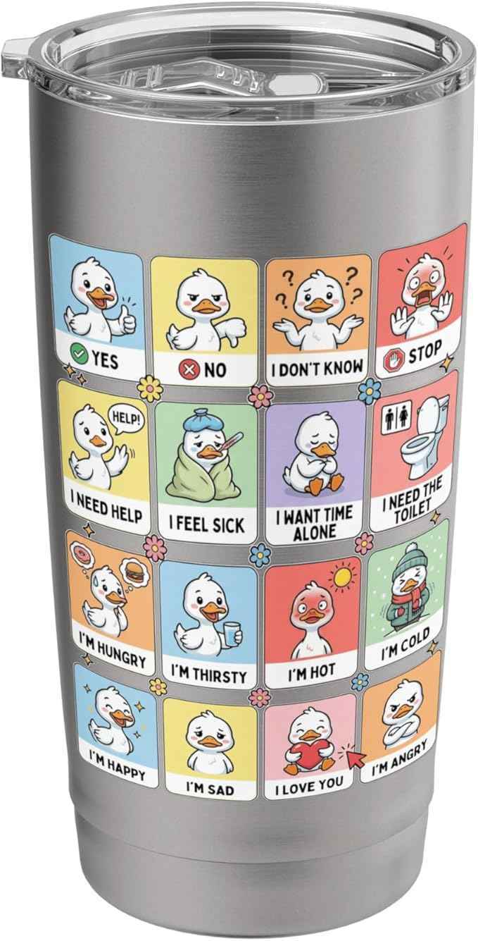 Autism ACC Communication Non Verbal Love Silly Goose Cute Stainless Steel Insulated Tumbler