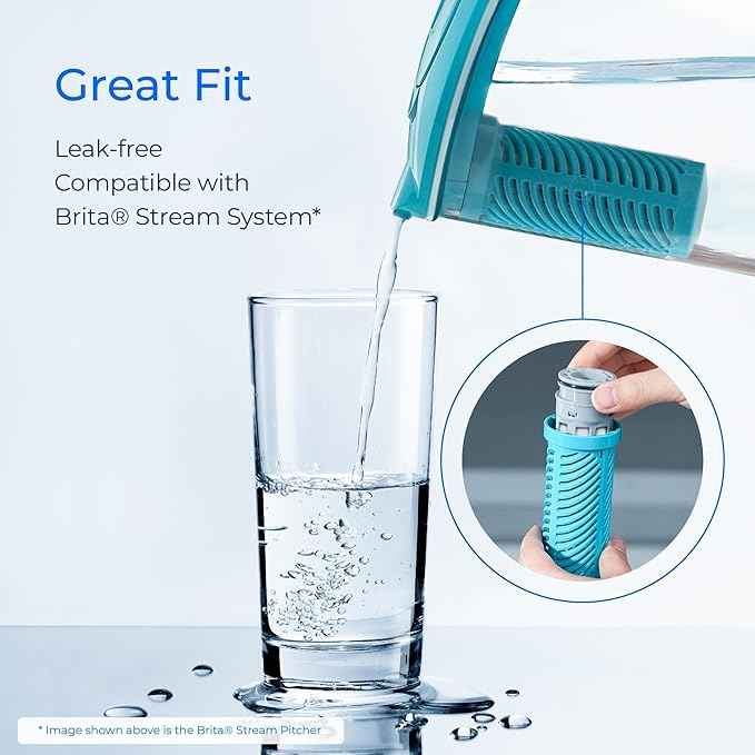 Waterdrop Replacement for Brita® Stream Pitcher Water Filter, Brita® OB05 Filter Pitchers and Dispensers, Pour Through Filters, Upgraded 7-stage Filters, Lasts 2 Months, Pack of 6