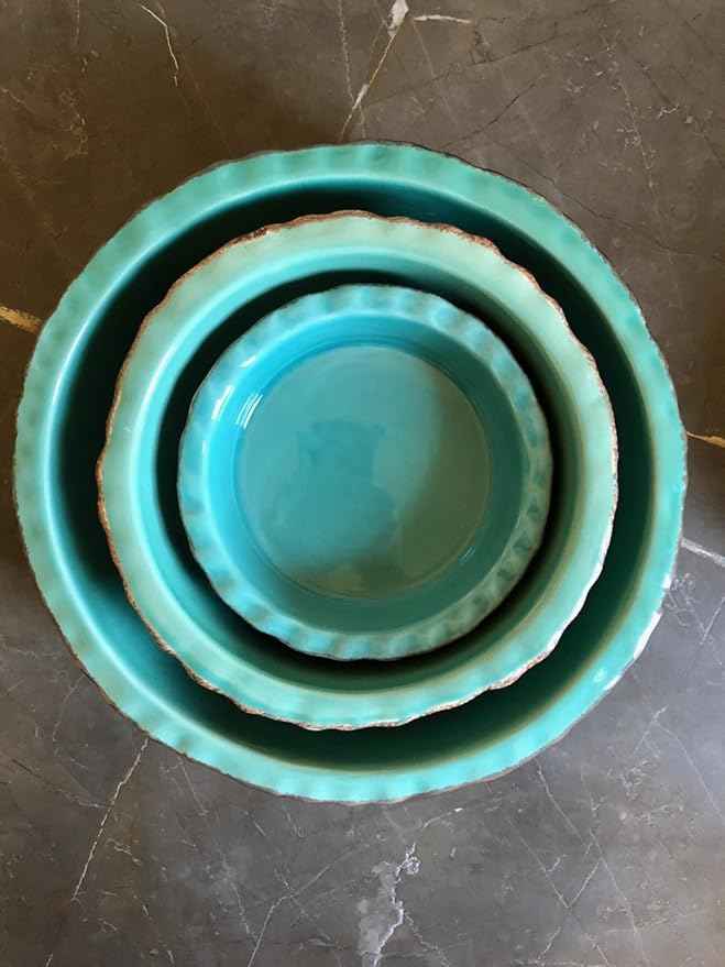 Carmel Ceramica Pdsa3001 Aqua/Green Dog Food/Water Bowl, Small