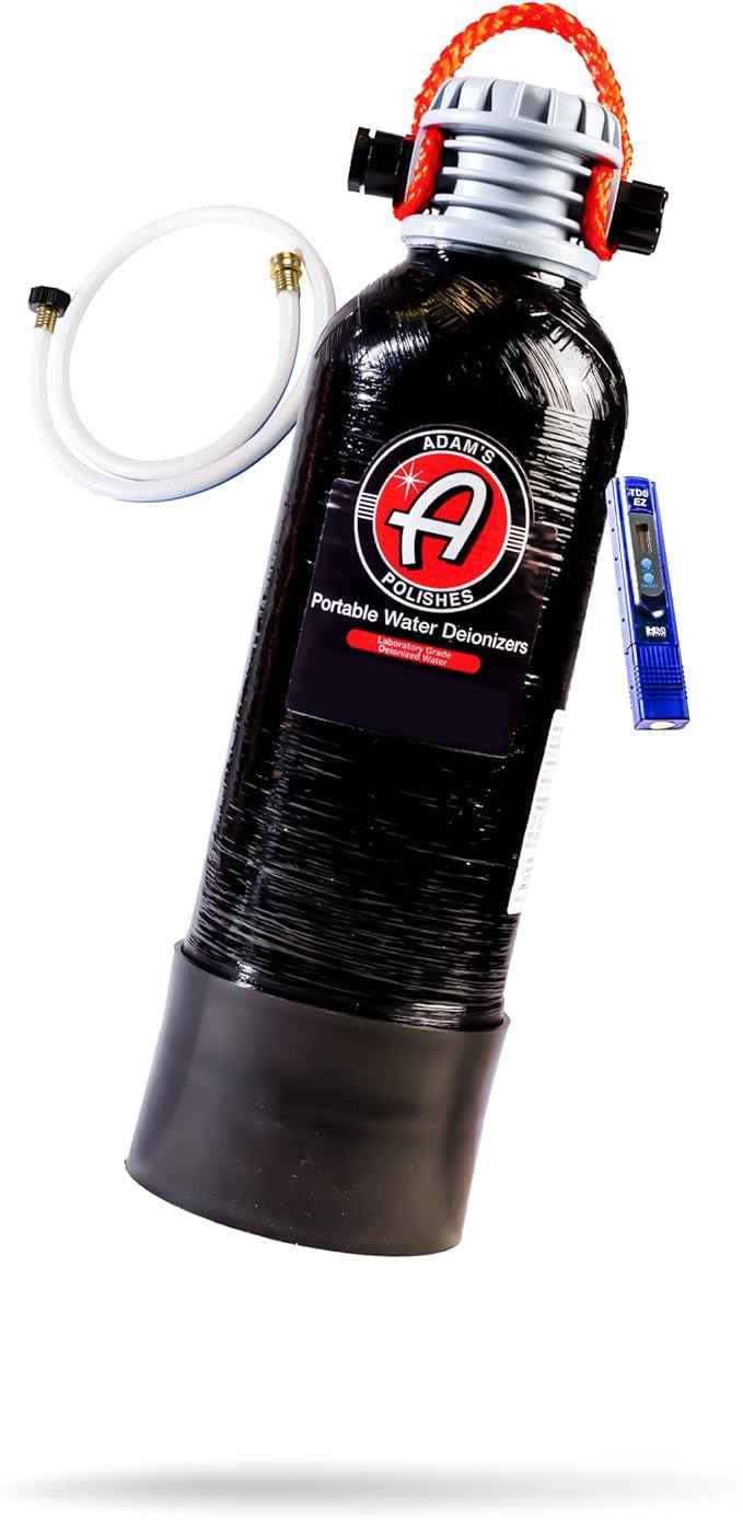 Adam's Polishes Portable Spotless Water Deionizer (Small) - Eliminates Water Spots, Spotless Rinse Touchless Detailing - Easy to Use Attaches to Regular Garden Hose