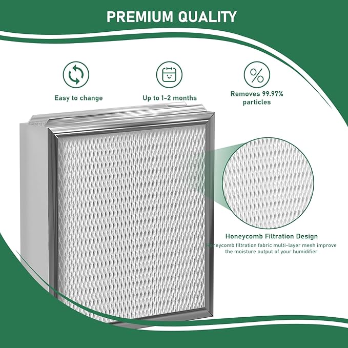 Carmerny 990-13 Humidifier Vapor Water Pad Filter Compatible with GeneralAire 990-13 G13 Humidifier Replacement Evaporator Pad Media Filter for Models 709 990 1040 1042 1137 SL16, GFI #7002, 3-Pack
