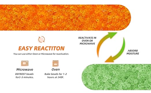 Adsorbco Rechargeable 200 Gram 2 Packs Desiccant, Indicating Silica Gel Packets, Moisture Absorbers for Storage, Gun Safe Dehumidifiers