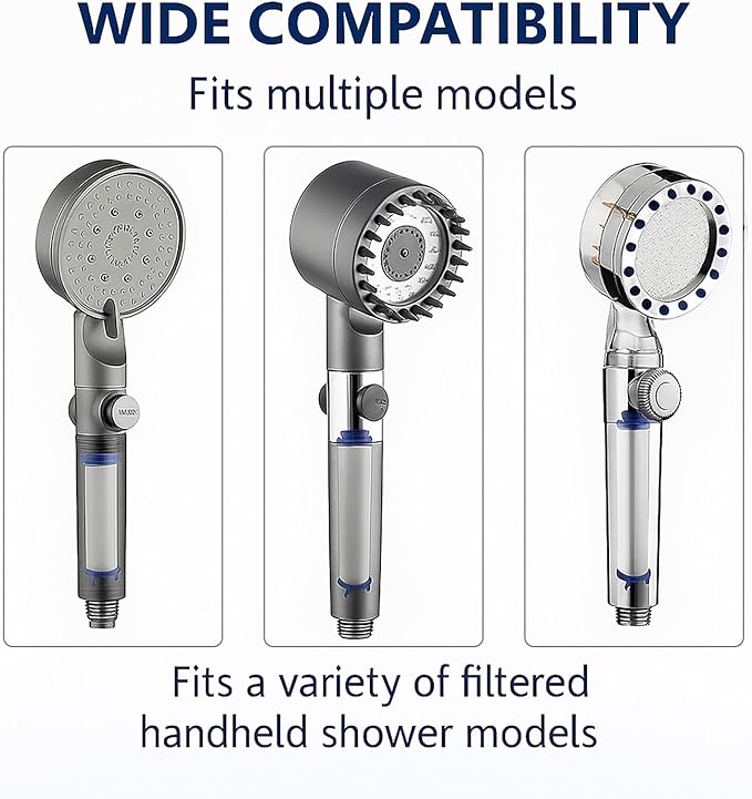 10Pcs Ion Drops Shower Head Filters, High Pressure Shower Head Filter Replacement with PP Cotton Cartridge, Detachable Ion Drops Filters for Clean Water (10Pcs, 0.94 * 2.36in)