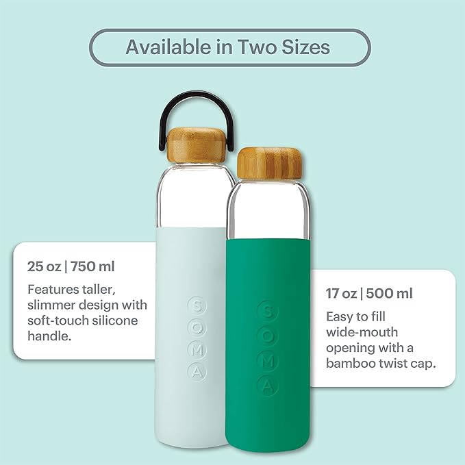 Full Circle V.2 17 oz. Glass Water Bottle - Emerald
