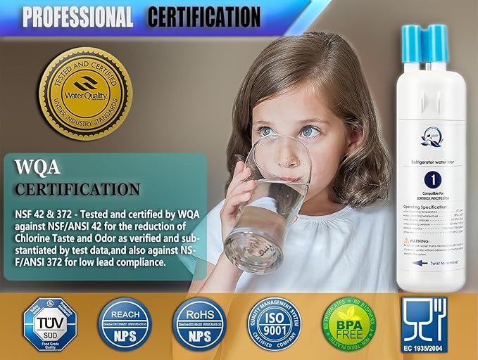 W10295370A Water Filter Replacement Compatible for Whirlpool EDR1RXD1, Everydrop Filter 1, W10295370, W10276924, WHR1RXD1, KAD1RXD1, P4RFWB, P5WB2L, P8WB2L, P8RFWB2L, 46-9930, 46-9081(4 Pack)