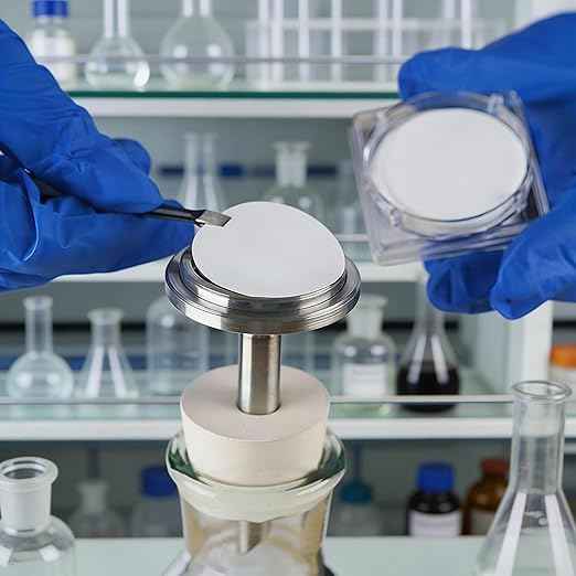 Glass Filtration Apparatus – Stainless Steel Filter Cup Vacuum Filtration Kit with 1000ml Flask and Funnel, 50mm Filter Membrane for Lab Use