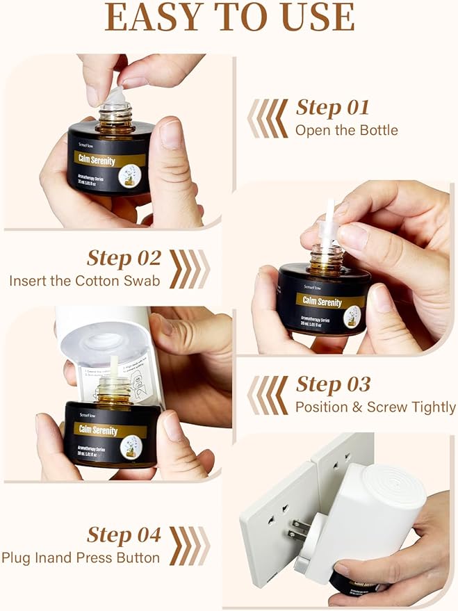 SF101S Smart Wi-Fi Waterless Ultrasonic Essential Oil Diffuser–100% Plant-Based,120-Day Natural Air Freshener & Aromatherapy Scent Diffuser Covers 100㎡ for Home,Hotel-Ginger