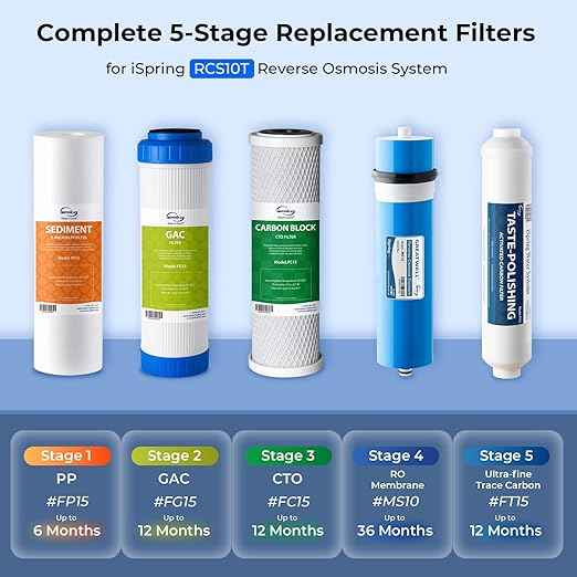 iSpring RCS10T Reverse Osmosis Water Filter, 5 Stage Tankless RO Water Filtration System for Commercial & Residential, High-Flow 1000 GPD, 2.5:1 Pure to Drain Ratio