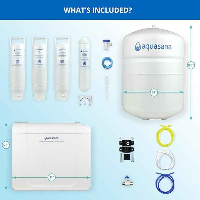 Aquasana SmartFlow™ Reverse Osmosis Water Filter System - High-Efficiency Under Sink RO Removes up to 99.99% of 90 Contaminants, Including Fluoride, Arsenic, Chlorine, and Lead - No Faucet
